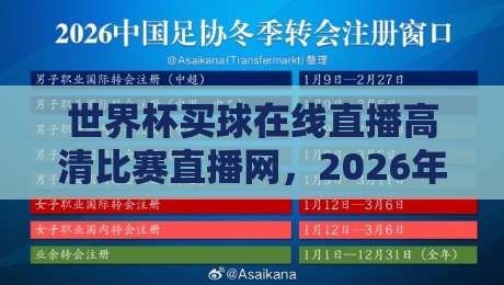 世界杯买球在线直播高清比赛直播网，2026年球迷必看的四大观赛新趋势