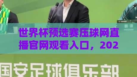 世界杯预选赛压球网直播官网观看入口，2026终极指南！